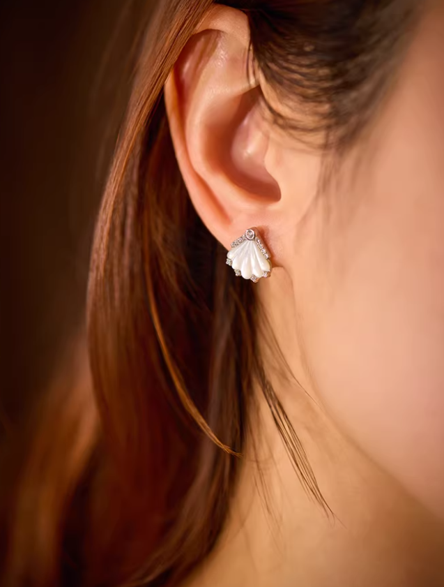 Ocean Shell Petite Stud Earrings