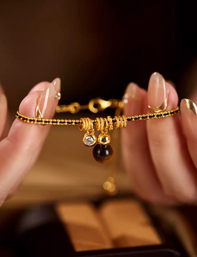 Tiger Eye Vintage Charm Bracelet