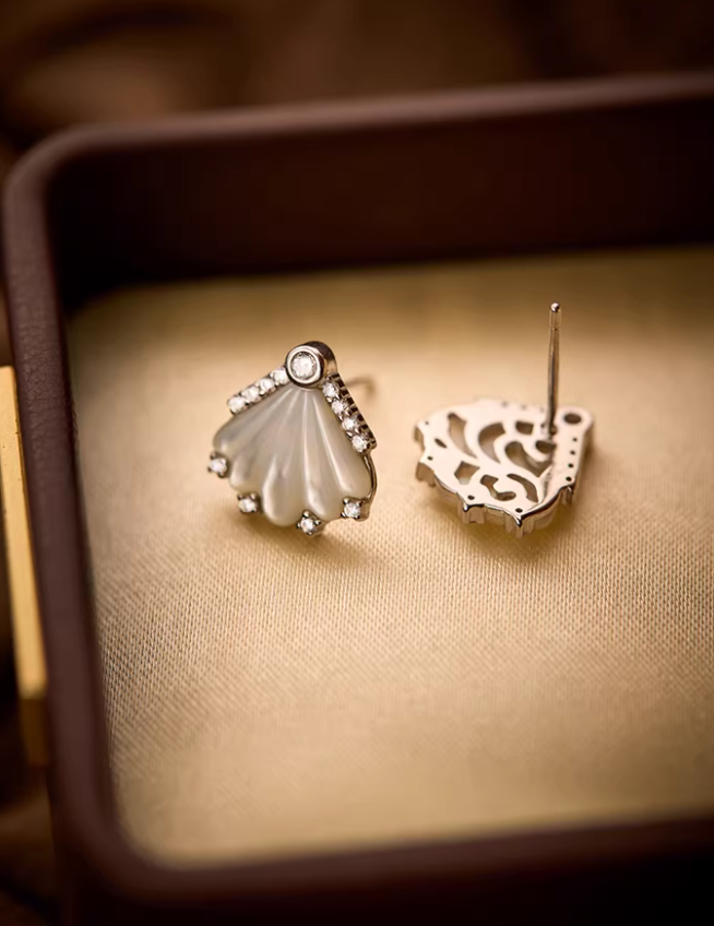 Ocean Shell Petite Stud Earrings