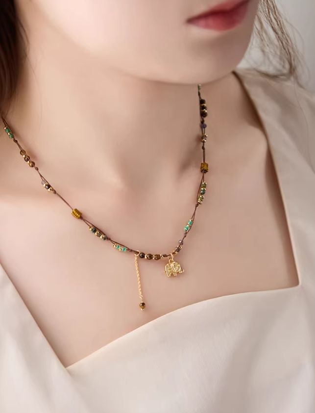 Tiger Eye Ethnic Fusion Necklace