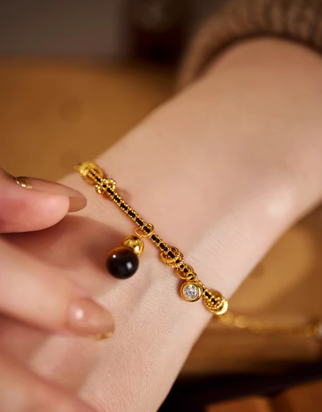 Tiger Eye Vintage Charm Bracelet