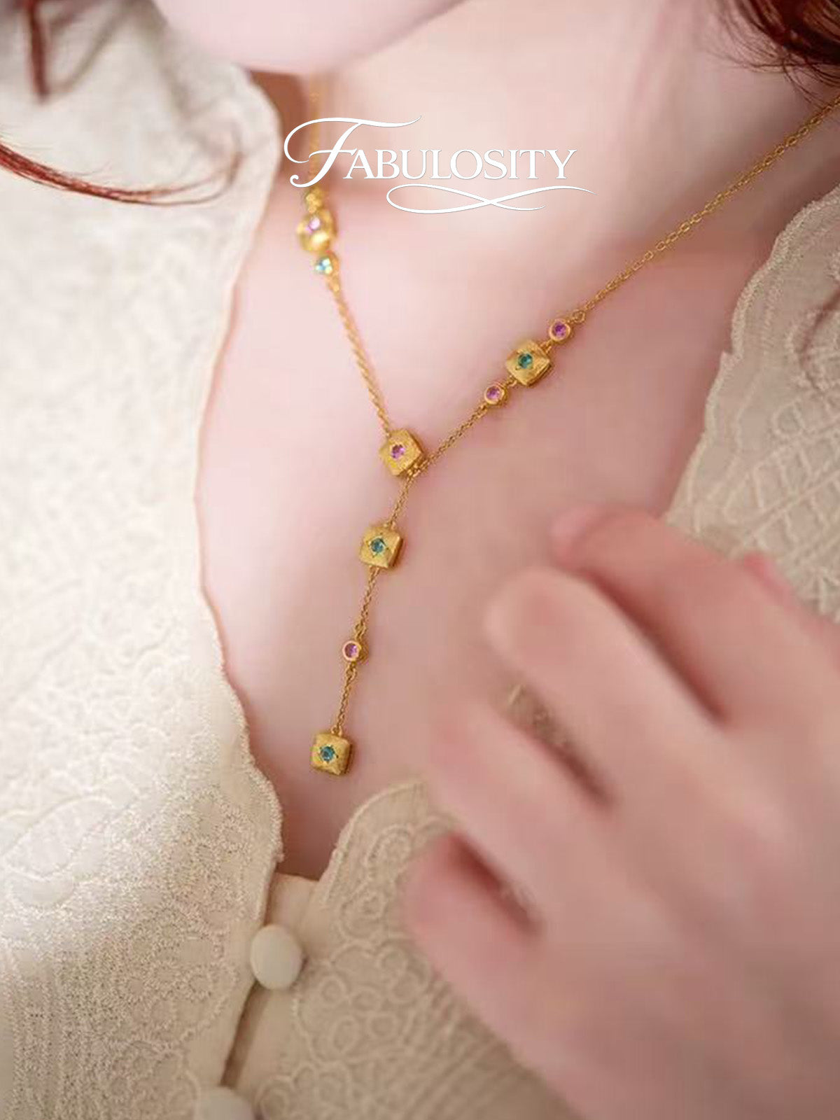 Auric Square Minimalist Chain Necklace