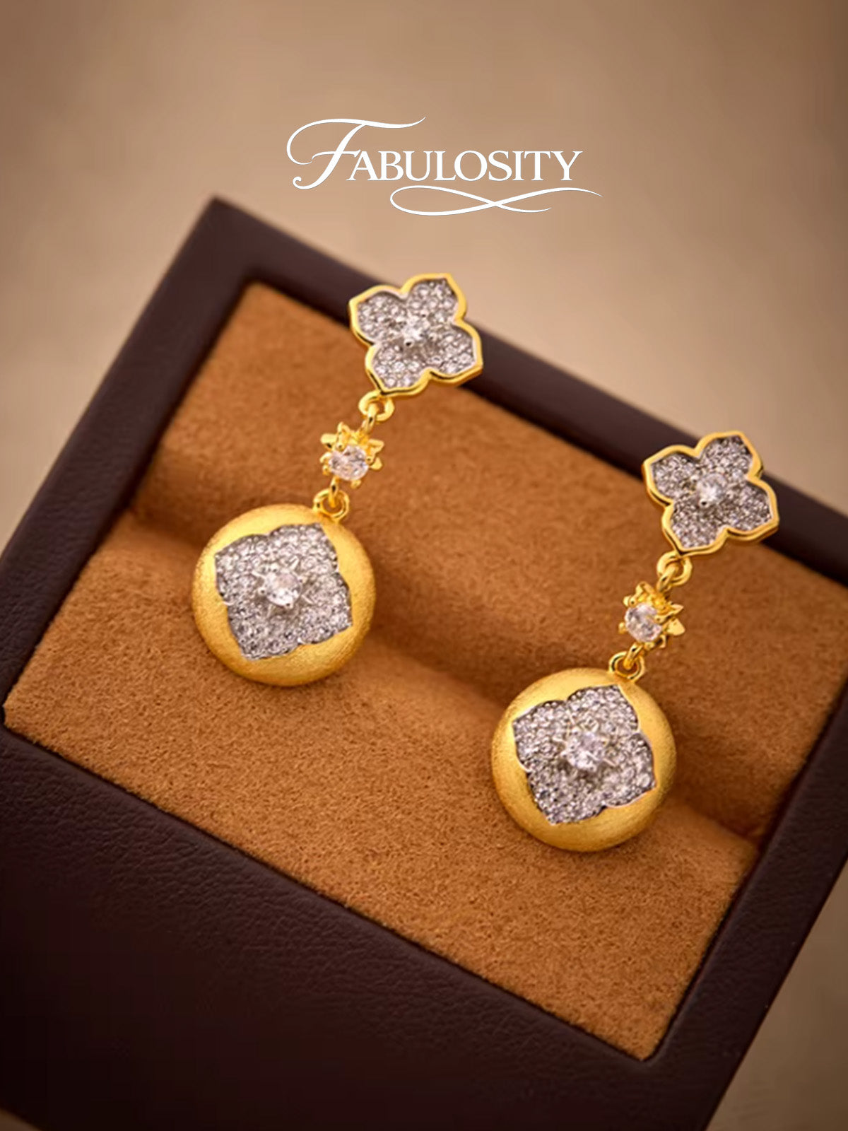 Golden Halo Circle Drop Earrings