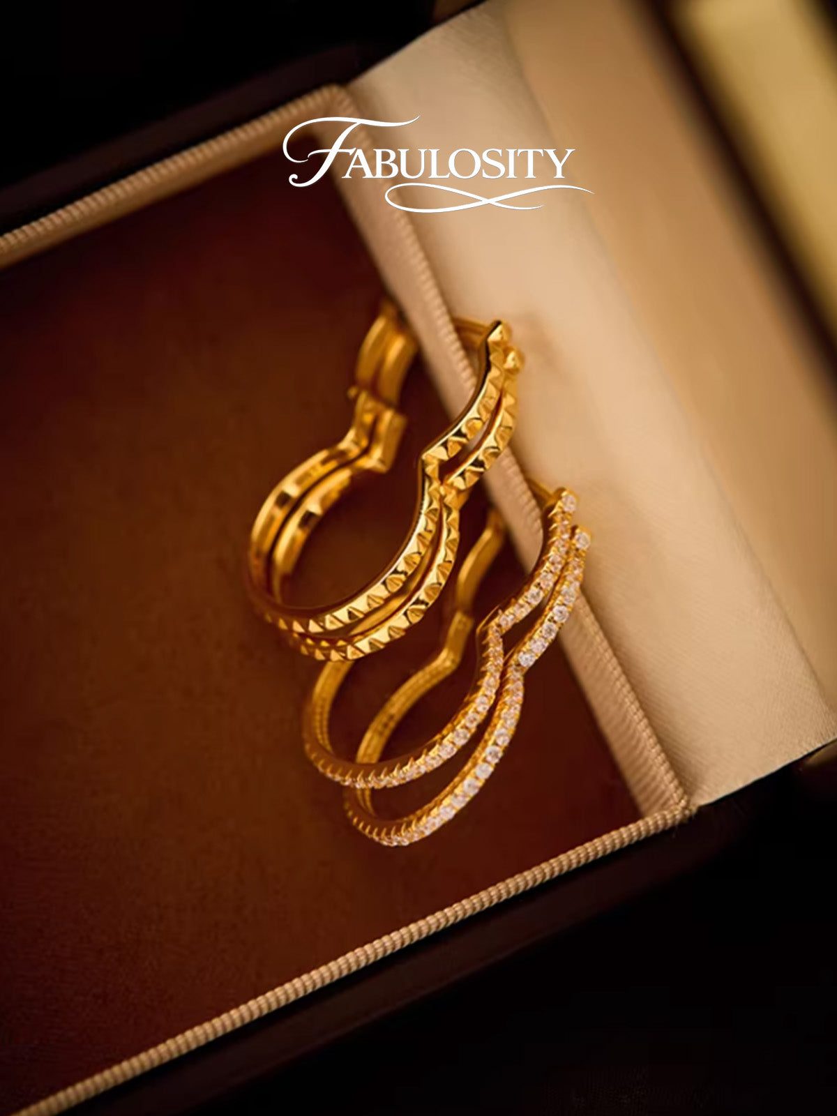 Modern Irregular Gold Hoop Earrings